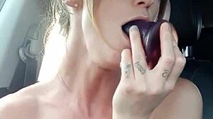 big tits bouncing free in public car nudity thrill