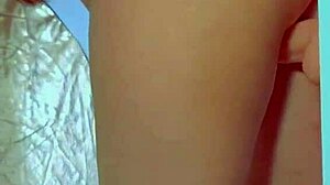 college desi in sexy dress and sneakers fucks glass dildo deep