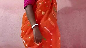 saree clad chubby indian bbw curves tease in homemade beauty showcase