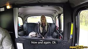 Thick cock stretches shaved pussy bent over car backseat