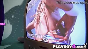 Sexy Brunette Aubrey Destremps Poses Rips Lingerie