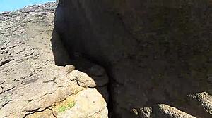 African beach prostitute shows off her good shaking ass!