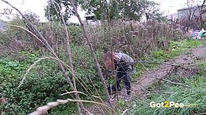 pretty girl pees nature wild 🌿💦