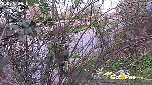 pretty girl pees nature wild 🌿💦