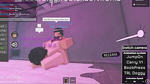 Blasting Cumshot on Roblox Babe's Big Tits Ass