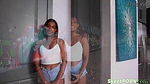 Exotic Ebony Student Begs for Thick Cum Facial POV Blast