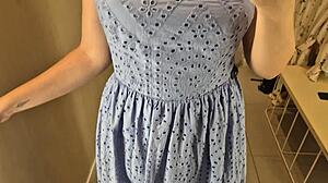 Transparent Try-On Haul Teases in Public Mall Shop