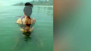 can you resist her perky tits and big ass in tropical photoshoot seduction?