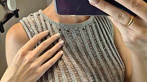 Transparent Try-On Haul Teases in Public Mall Shop