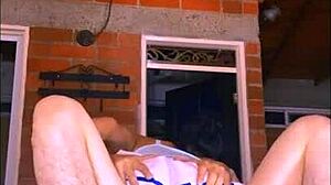 Shy petite Latina roommate Maria's tight pussy explodes in breathless cheating orgasm