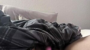 Chubby Amateur Plumps Pussy Lips with Bedroom Vibrator