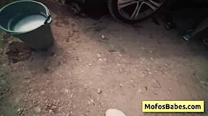 naughty busty blonde teen sucks huge cock at car wash fundraiser with jc wilds johnny love