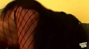 michael stefano savors his brunette babe's gaping asshole with licks before slamming it deep and relentless