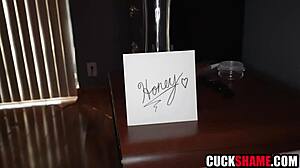 Cheating Blonde Wife Spanks Tits On BWC While Cuckold Husband Watches Shower Fuck!