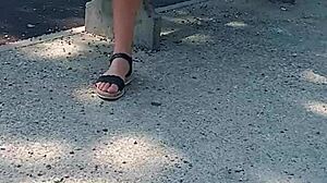 Naked on street flashing milf ass publicly