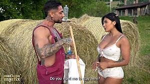 latina mariana martix cuckold creampie fucks farmer outdoors rough bareback