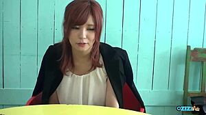 only one guy creampied this deepthroat slut's big tits