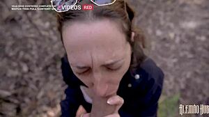 Forest slut fucked raw in wild public pounding