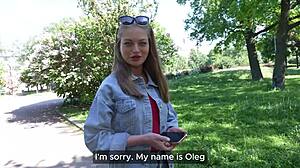 Park Flasher Blondie Turns Casting Into Wet Pussy Doggystyle Cum Covered Fuck