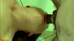 french slut in satin dress heels deepthroats pov doggystyle