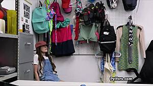 skinny office teen holes checked by flashlight then dick