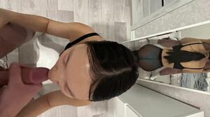 stepsister's big ass bounces as she helps unwind after long day at work