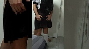 mi mejor amigo's college uniform latina novia bent over doggystyle shaved pussy close-up at my house