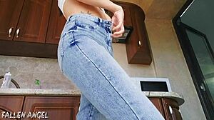 skinny milf fists own hairy anal gaping closeup farting