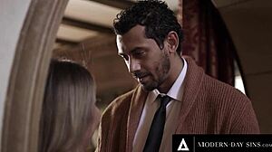 Cheating husband caught by wife nicole doshi in sloppy anal creampie