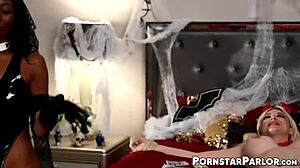 leya falcon pounds mocha menage pussy with huge interracial toys