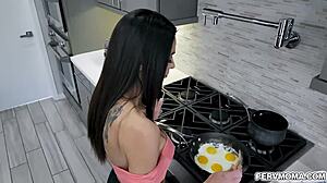 eva long milf sucks stepson cock dry titty fucks and swallows cum