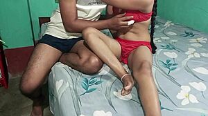 Newlywed wife moans romantically doggystyle on husband's big cock creampie finish