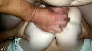 titty fuck between homemade big natural tits and monster cock