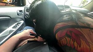 Fat ass mamiimaldii slurps cock publicly in car with windows down