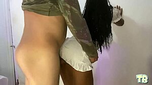 latina public outdoor fuck in market storage