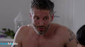 damn that svelte latina sneaks into friend's dad's bed seducing with tight shaved body