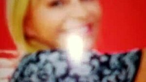 sexy blonde teases with her curves