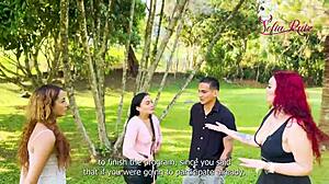 he catches boyfriend cheating so we forgive with hot threesome fuck