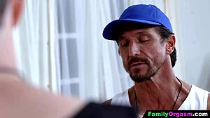 Competitive studs burn out stepdaughters in family orgasm four-way orgy frenzy