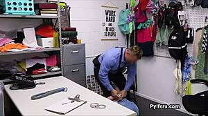 skinny office teen holes checked by flashlight then dick