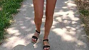 Naked on street flashing milf ass publicly