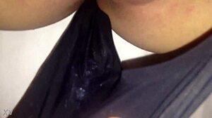 cuckold wife saves creampie cum from date on her panties...