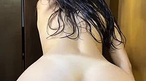 Shower-Fresh College Girl's Curvy Lap Dance Turns into Rough Cowgirl Ride