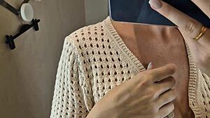 Transparent Try-On Haul Teases in Public Mall Shop