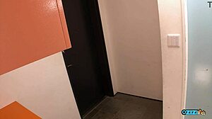 office brunette milf craves quick pov blowjob cum in mouth after hours