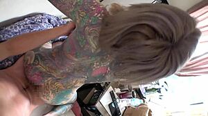 full tattoo japanese babe strips sucks nipples deep kisses hard cock eagerly