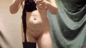 French housewife maid flashes chained in public toilets. Bent over autoseance toys lead to orgasm.