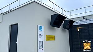 georgia teases with big tits ass and strapon in french ffm threesome