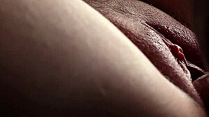 watch this milf's wet hairy pussy take slowmo cum close-up