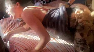 French Amateur Satin Panties Red Dress Fishnets Heels Doggystyle Blowjob Ass To Mouth